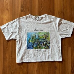 Claude Monet Water Lilies embellished rhinestone t-shirt New Artist Art